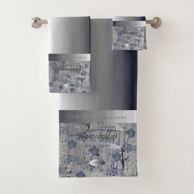 6e anniversaire Mariage Sucre et serviette en fer (En situation)