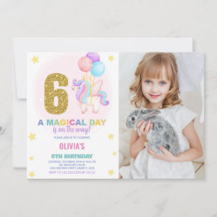 6e anniversaire Unicorn Anniversaire Invitations a