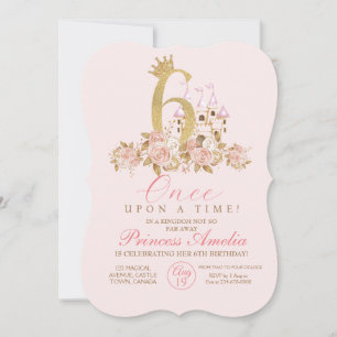 6e Invitation d'anniversaire de la petite princess