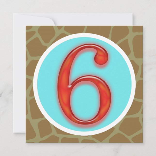 6ème invitation personnalisée d'anniversaire (Devant)