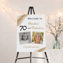 70 and Fabulous Gold Birthday Welcome Photo