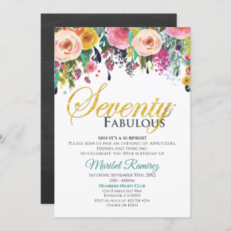 70 Anniversaire Fabuleux Invitation