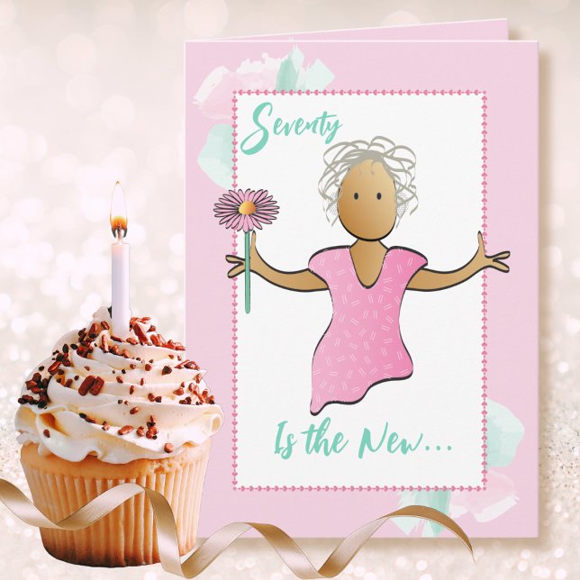 70 ans et Fabuleuse Carte d'anniversaire rose pour (Créateur téléchargé)