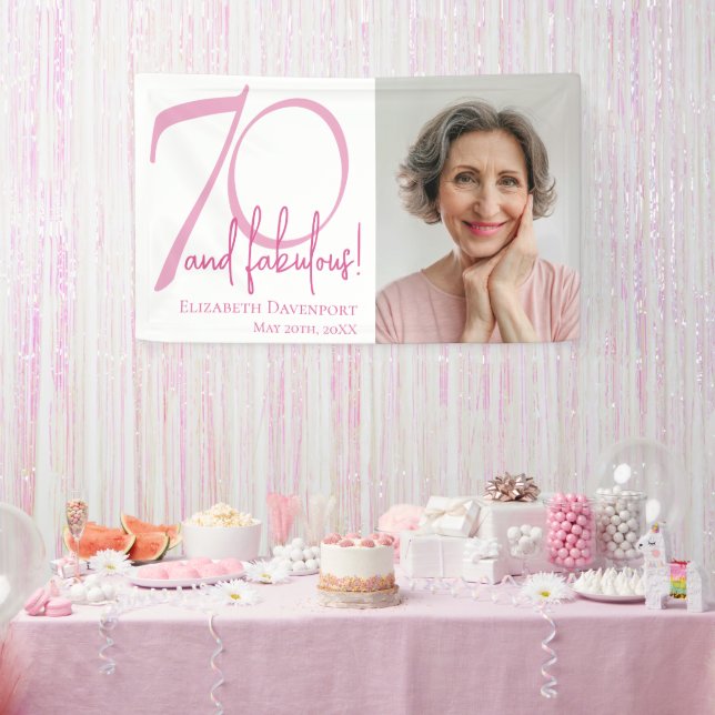 70 ans et Fabuleux Bannière Photo 70e Anniversaire (Fête)