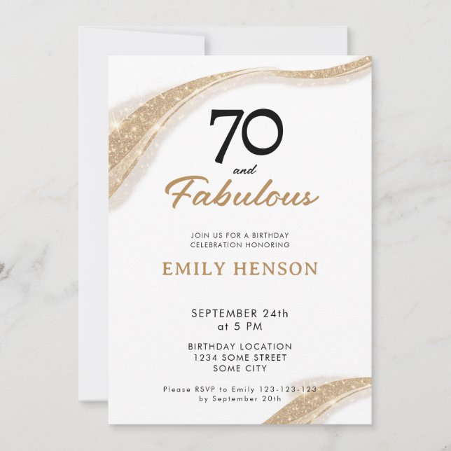 70 ans et Fabuleux Invitation d'anniversaire pour  (Devant)