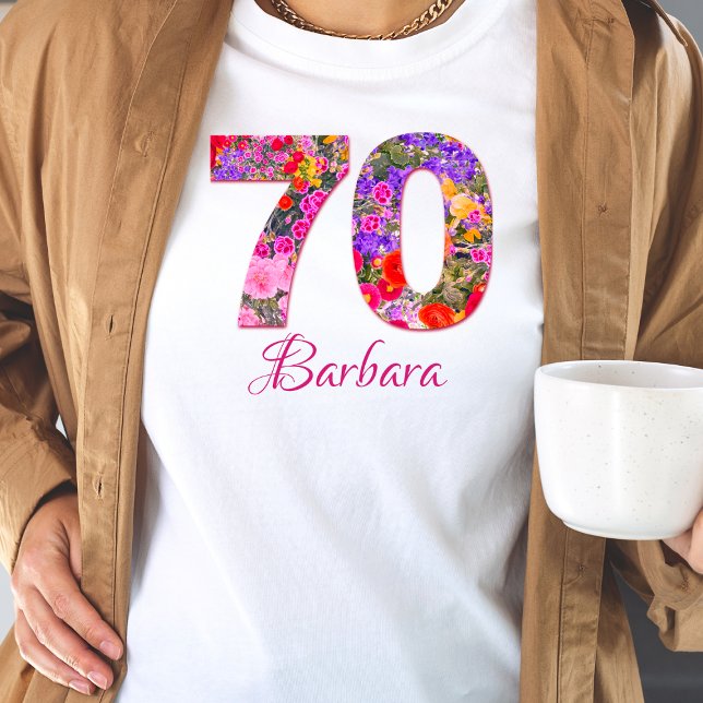 70 ans fleuri invité d'honneur t-shirt (Créateur téléchargé)