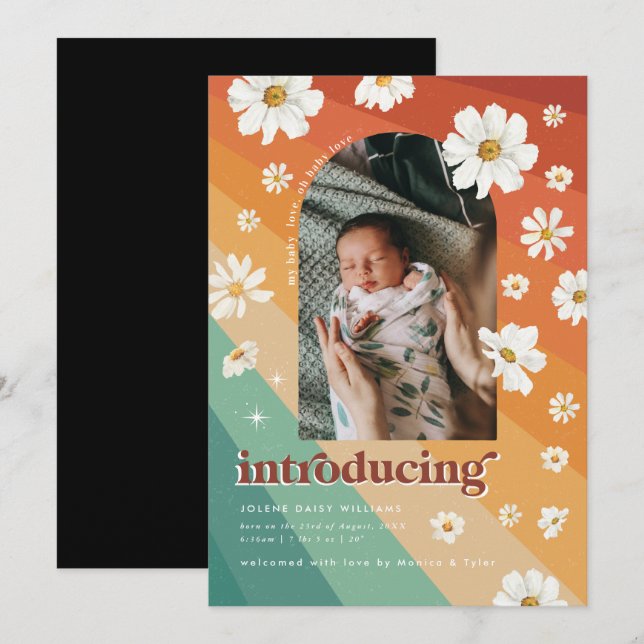 70 ans rétro | Faire-part de naissance photo Arch (Devant / Derrière)