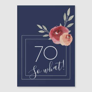 70 et alors Fleurs Aquarelle Bleue 70e Anniversair