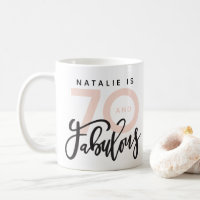 70 et fabuleuse et élégante tasse d'anniversaire m