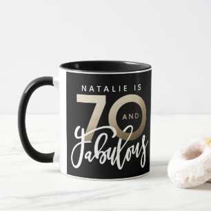 70 et fabuleuse tasse d'anniversaire en or métall