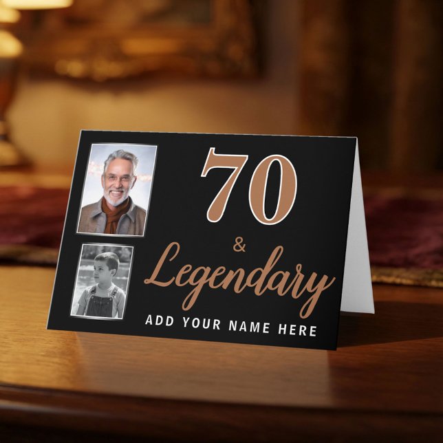 70 & Légendaire 2 Photos Carte d'anniversaire 70 a (Créateur téléchargé)