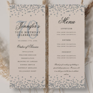 70 Programme d'Anniversaire Menu Merci U Silver Ch