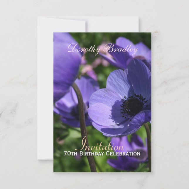 70e anniversaire Anemone Custom Invitation (Devant)