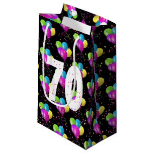 70e Anniversaire Ballons et Confetti Petit Sac Cad
