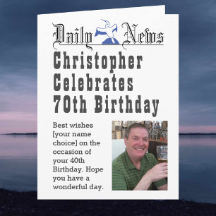 70e anniversaire - Carte d'anniversaire à personna