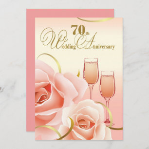 70e anniversaire du Mariage Invitations