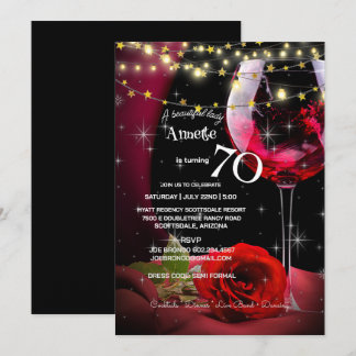 70e anniversaire fête Vin rouge et Rose Anniversai