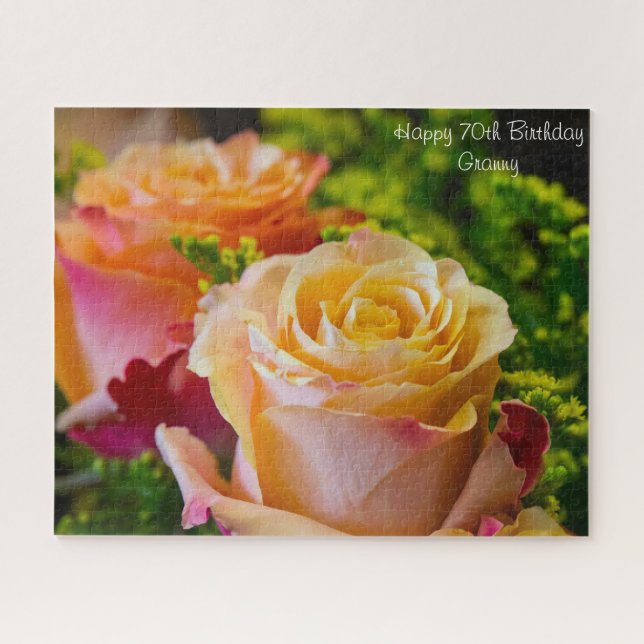 70e anniversaire grand-mère. Jigsaw Puzzle (Horizontal)