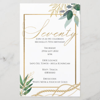 70e anniversaire - Invitation