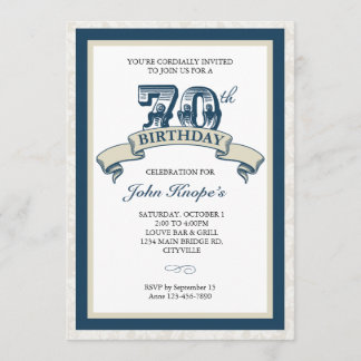 70e anniversaire Invitation