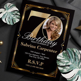 70e anniversaire Invitation avec photo
