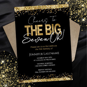 70e anniversaire Invitation Black and Gold