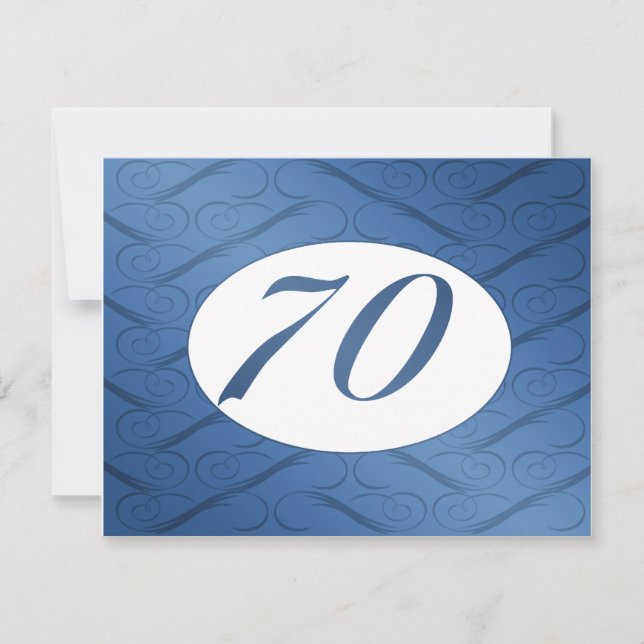 70e anniversaire Invitation (bleu) (Devant)