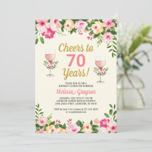 70e anniversaire Invitation Féminine Floral