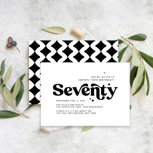 70e anniversaire invitation moderne minimaliste si