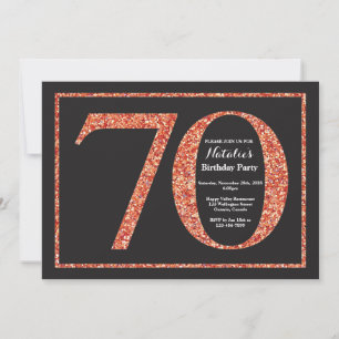 70e anniversaire Invitation Orange Parties scintil