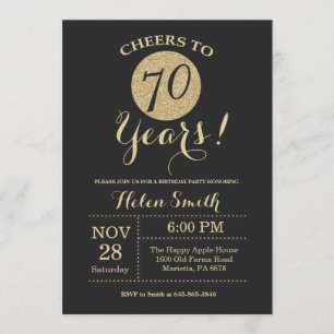 70e anniversaire Invitation Parties scintillant no