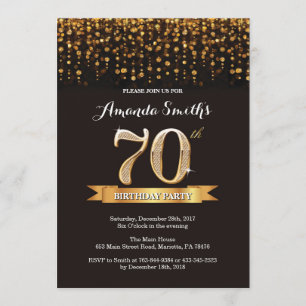 70e anniversaire Invitation Parties scintillant no