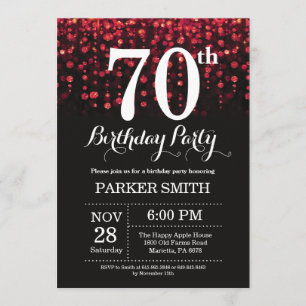 70e anniversaire Invitation Parties scintillant ro