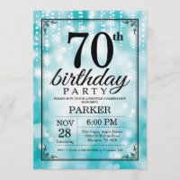 70e anniversaire Invitation Parties scintillant Tu