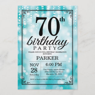 70e anniversaire Invitation Parties scintillant Tu