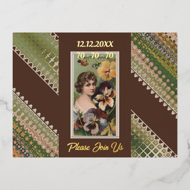 70e anniversaire Invitation personnalisée Beautés  (Recto)