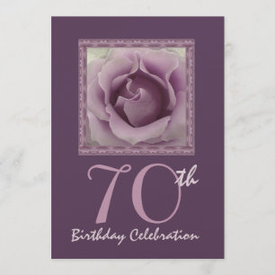 70e anniversaire Invitation RÊVE PURPLE Rose