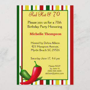 70e anniversaire Invitations