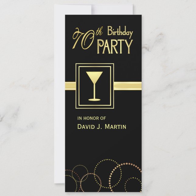 70e anniversaire Invitations de fête (Devant)