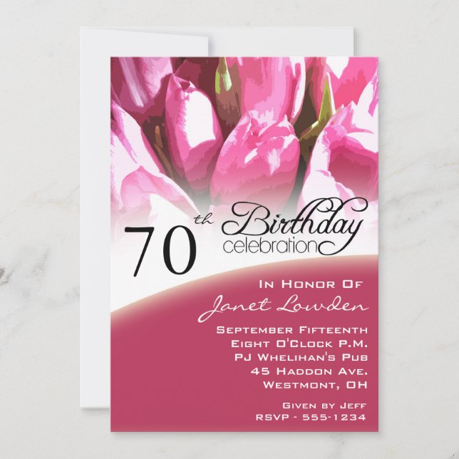 70e anniversaire Invitations de fête (Devant)