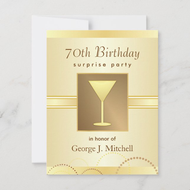 70e anniversaire Invitations du Surprise Party - G (Devant)