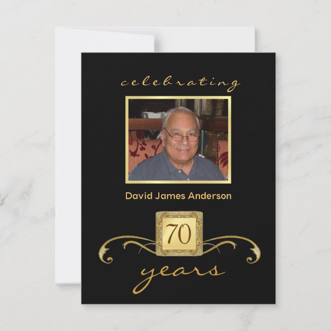 70e anniversaire Invitations photo - Formal (Devant)