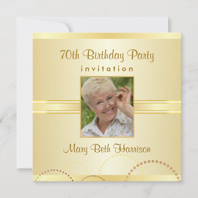 70e anniversaire - Invitations photo personnalisée (Devant)