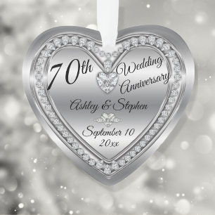 70e anniversaire Mariage Diamond Platinum Keepsaké