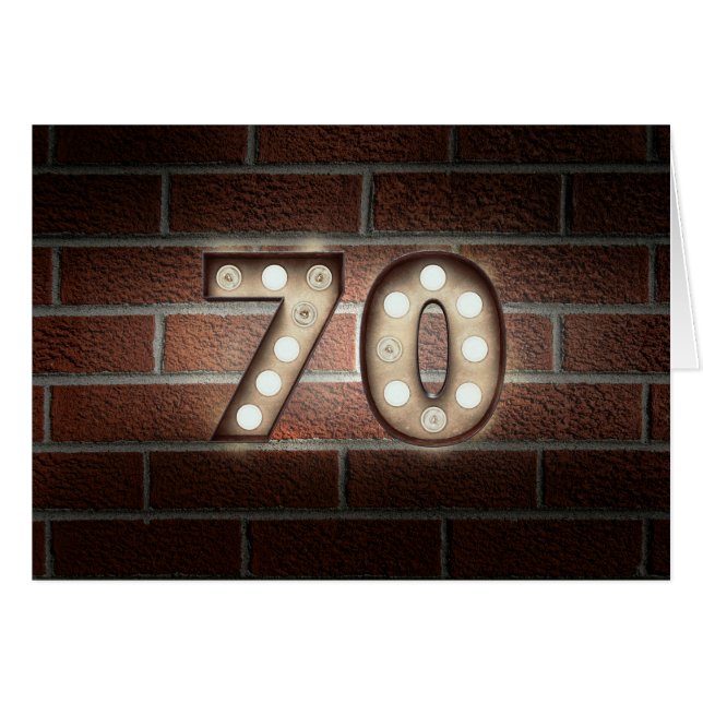 70e anniversaire-marquee panneau lumineux sur briq (Devant horizontal)