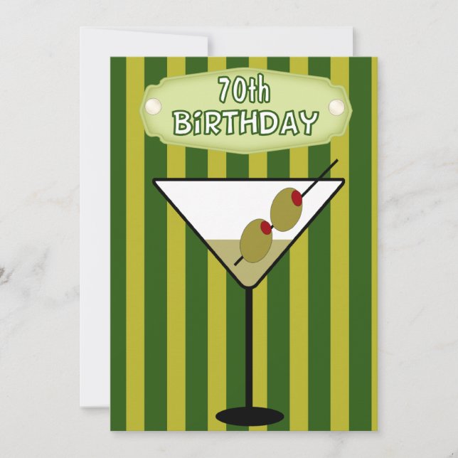 70e anniversaire Martini Party Invitation (Devant)