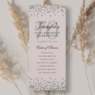 70e Anniversaire Programme Argent Confetti Blush P