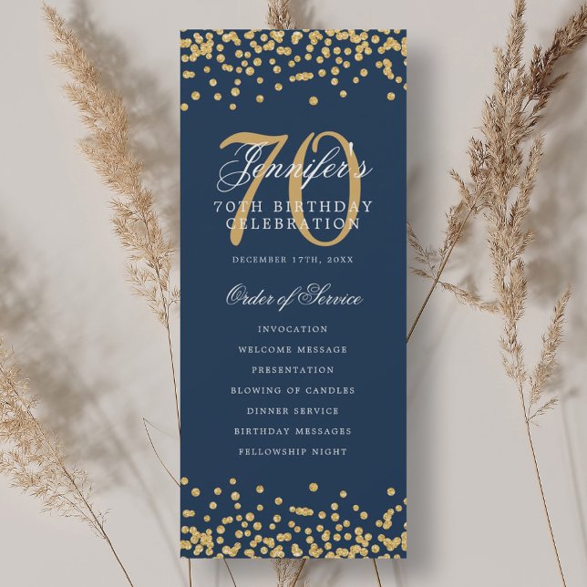 70e anniversaire Programme Gold Marine Confetti (Créateur téléchargé)