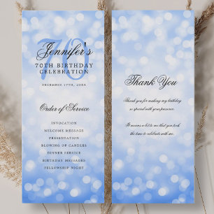 70e anniversaire Programme Marine Blue Bokeh Merci