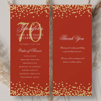 70e Anniversaire Programme Merci Or Rouge